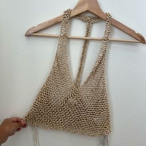 NWT UO Wooden Beaded tank S